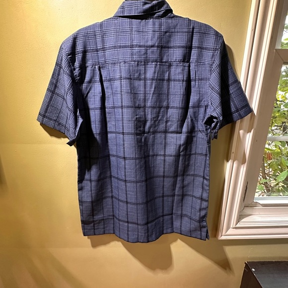 Haggar Men's Navy Plaid Button Down Shirt - Picture 4 of 9